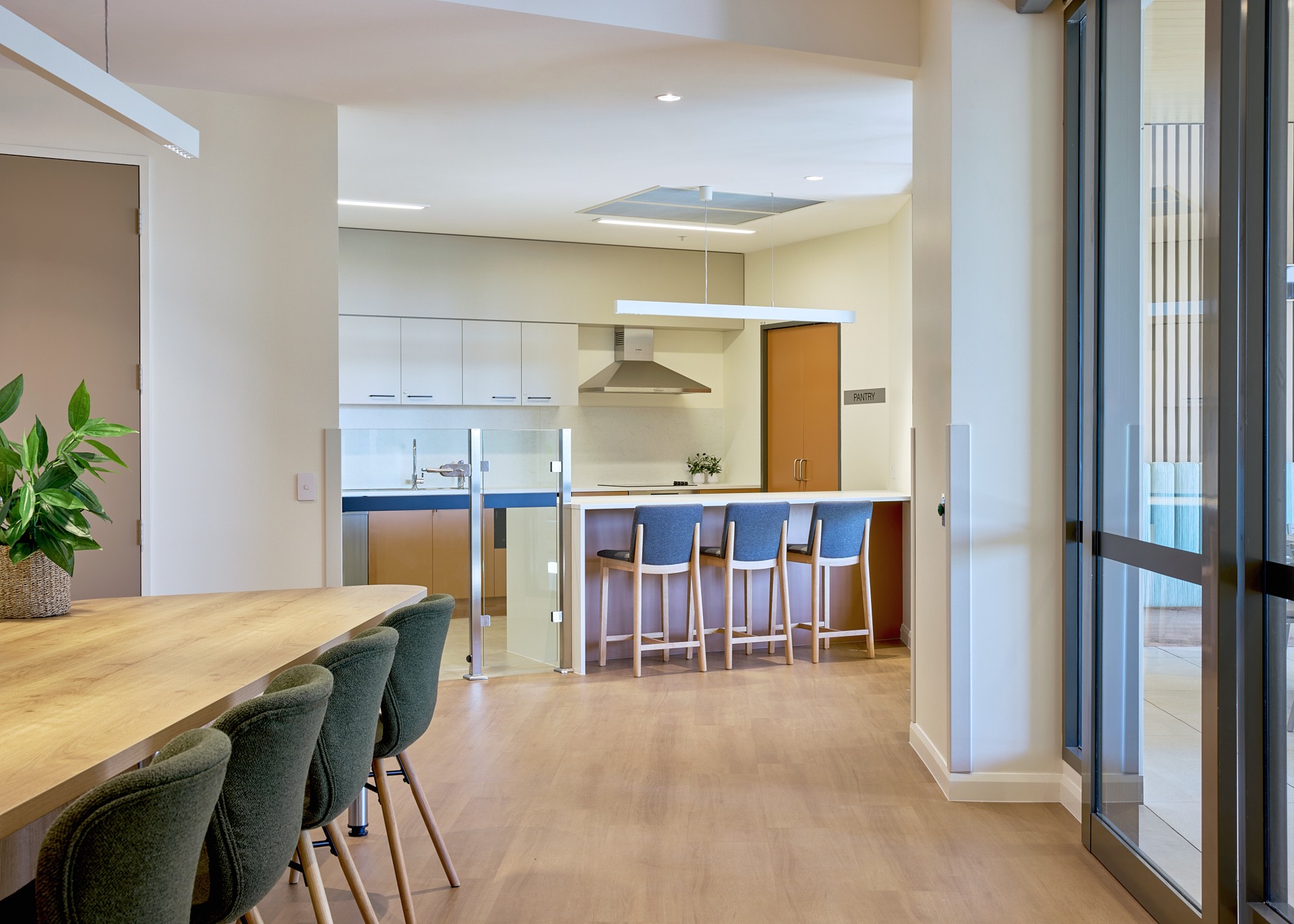 Dining and kitchen facilities at Ronald McDonald House Greater Western Sydney Family Accommodation, The Children's Hospital at Westmead