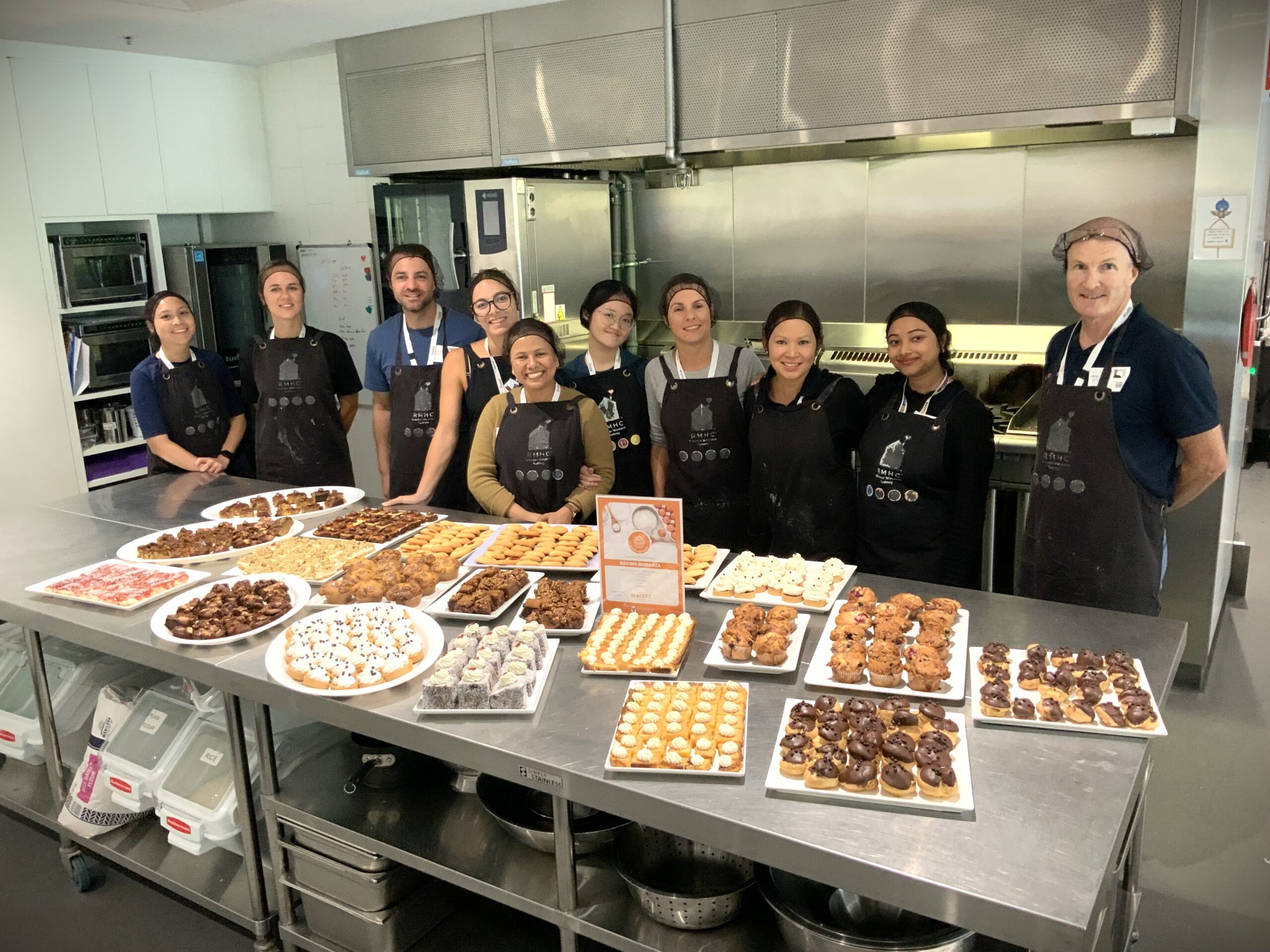 Mayers Fine Food baking treats for families at Ronald McDonald House Greater Western Sydney Westmead as part of the Baking a Difference group volunteering program