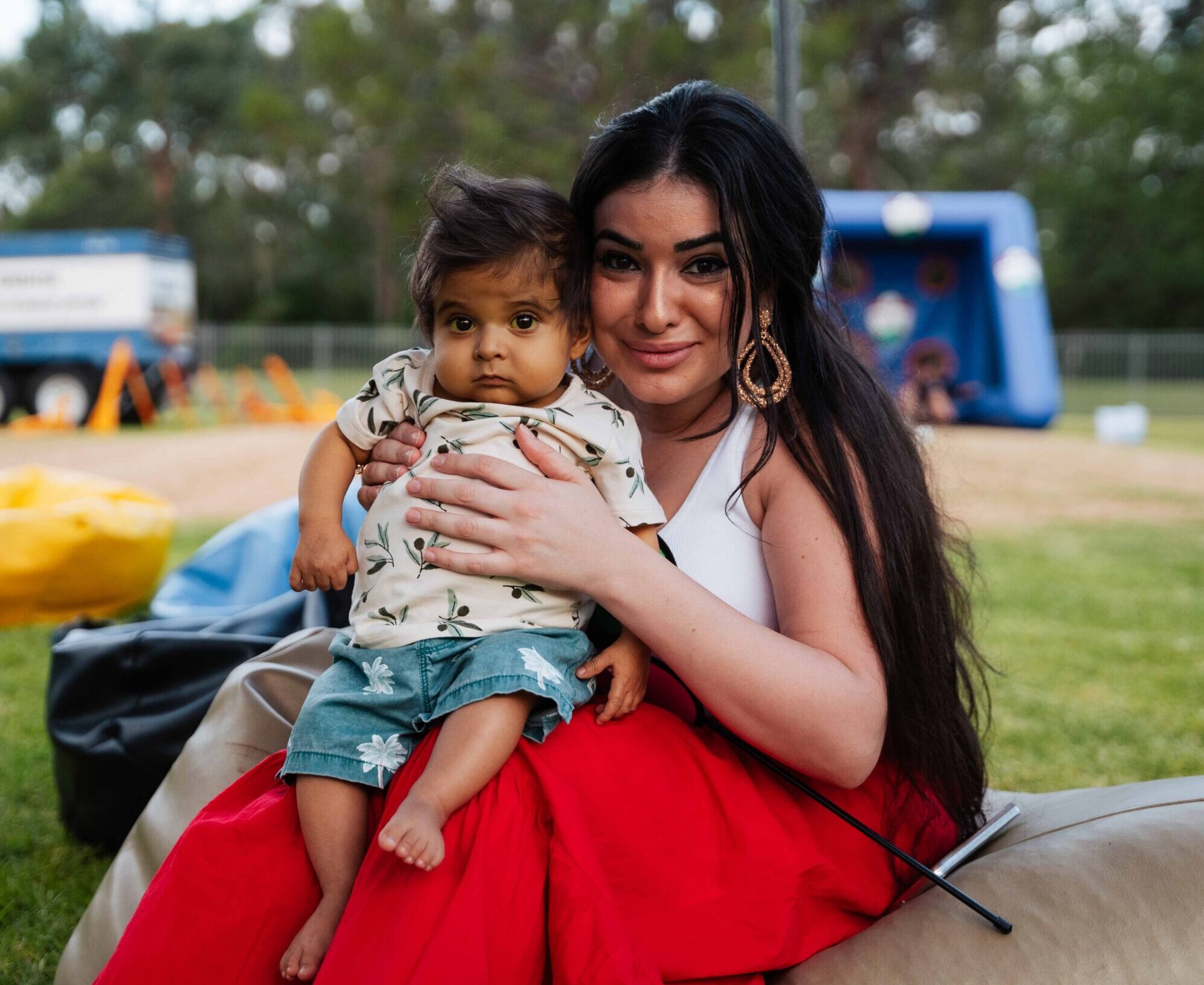 Baby and his mum enjoying activities prepared by Ronald McDonald House Greater Western Sydney