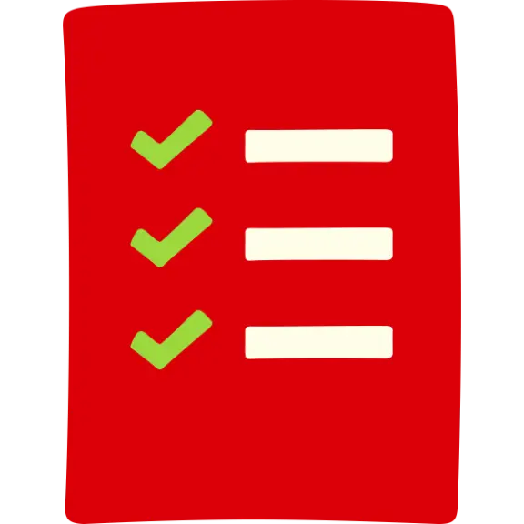 Hand drawn icon of list with check boxes