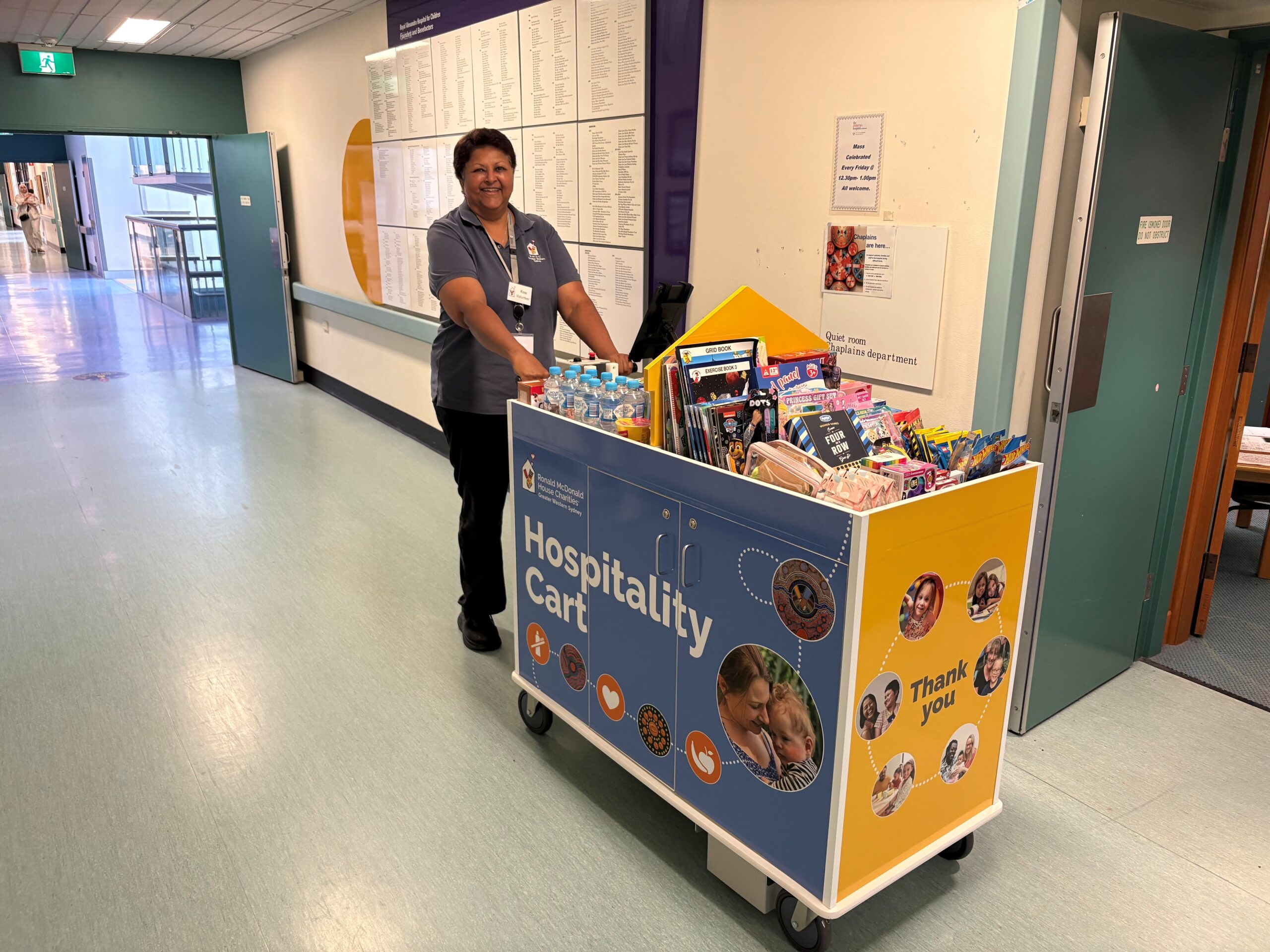 Ronald McDonald House Greater Western Sydney launches its Hospitality Cart at The Children's Hospital at Westmead.