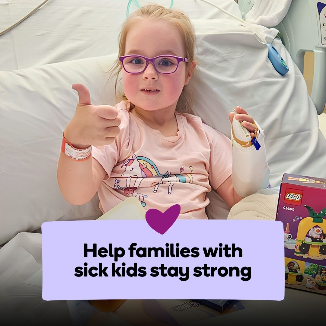 Child supported by Ronald McDonald House Greater Western Sydney in a hospital bed